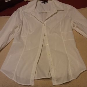 Anne Klein Classic White Button-Up Shirt